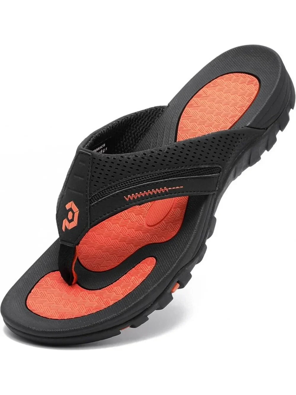 Men's Black&Orange Flip-flops Thongs Sandals Durable Comfort Slippers For Casual